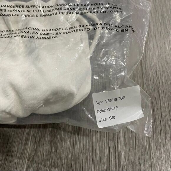 Love mcnicoll white scrunch v neck crop top white small - Picture 7 of 7